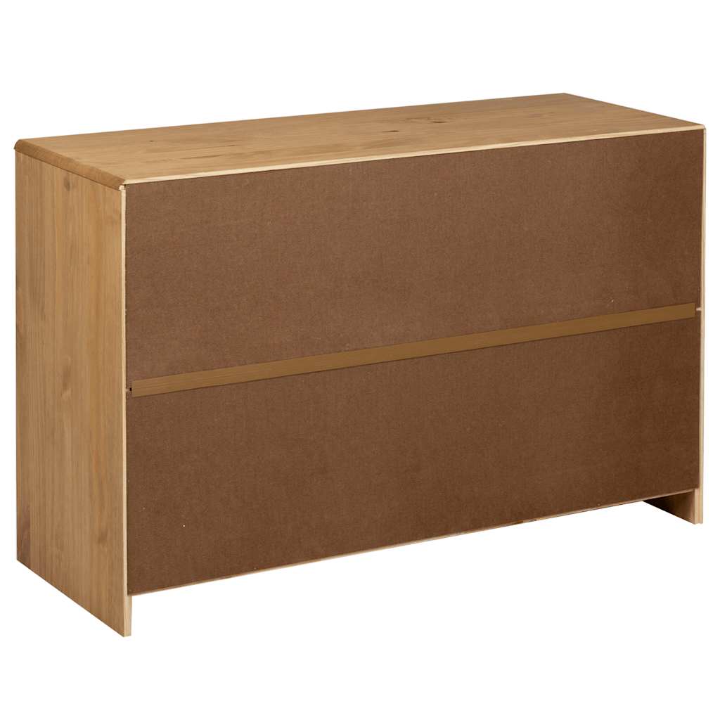 skænk SAUDA 114x43x75,5 cm massivt fyrretræ egetræsfarvet