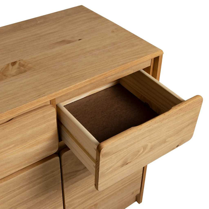 skænk SAUDA 114x43x75,5 cm massivt fyrretræ egetræsfarvet