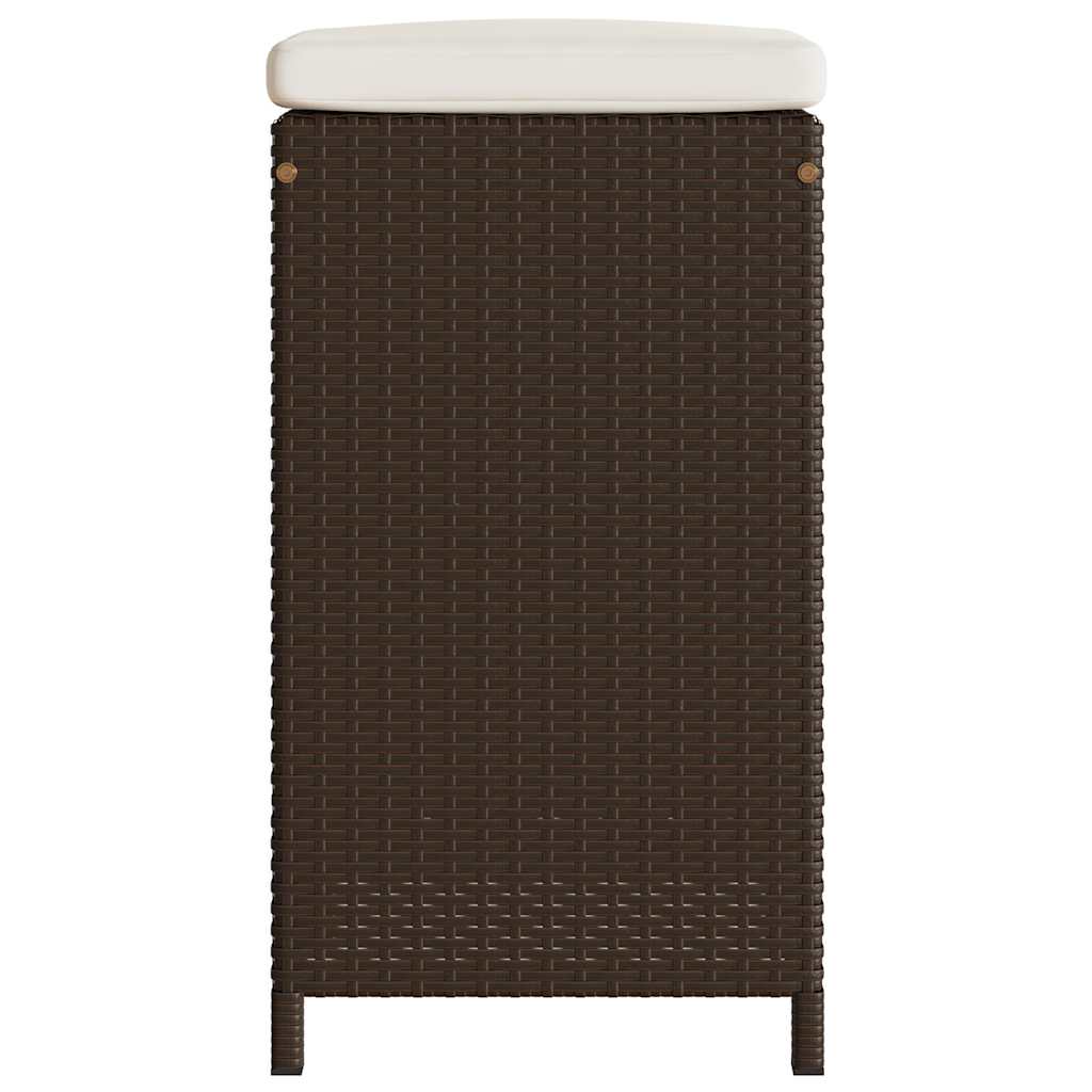 udendørs barstole med hynder 6 stk. polyrattan brun
