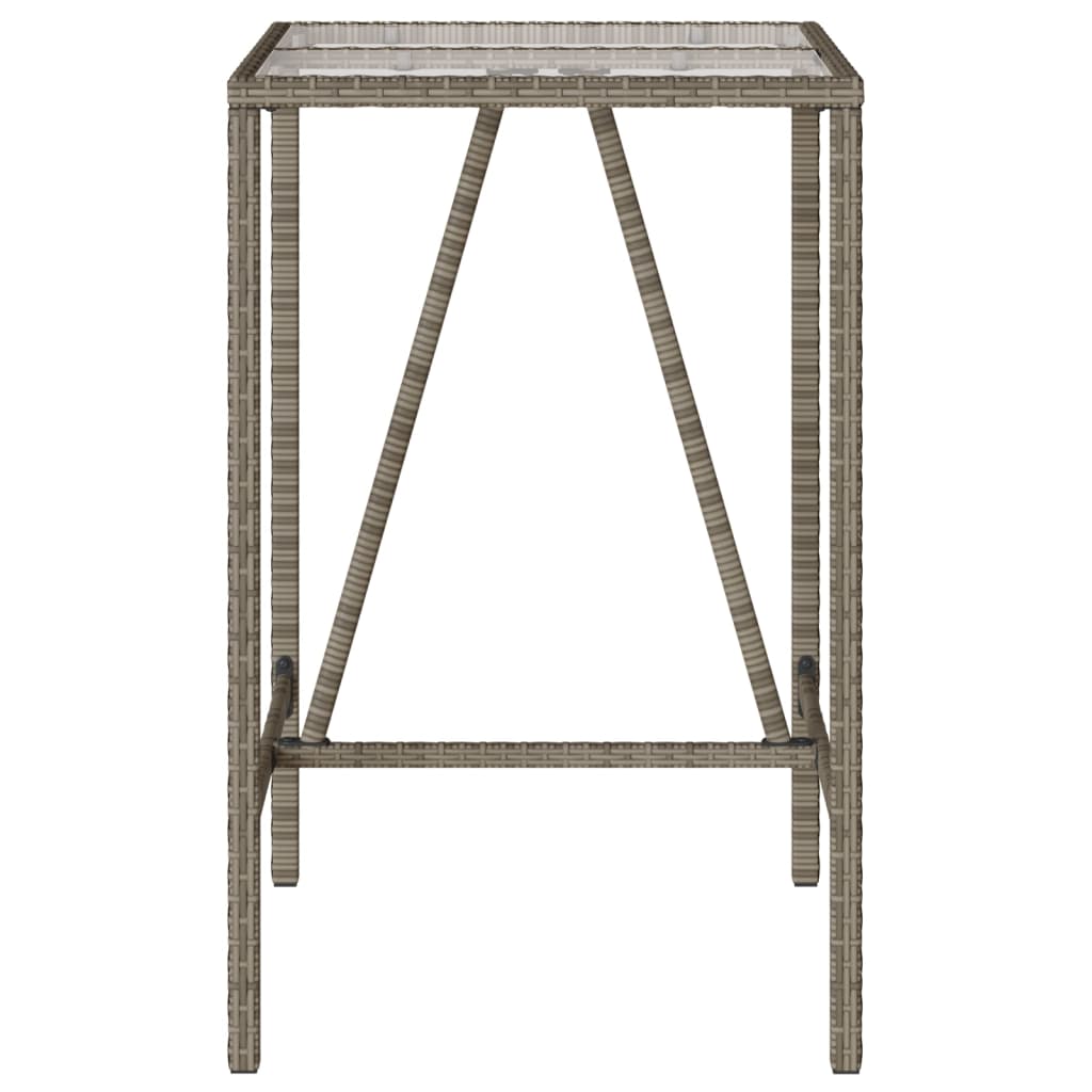 barbord til haven 70x70x110 cm polyrattan grå