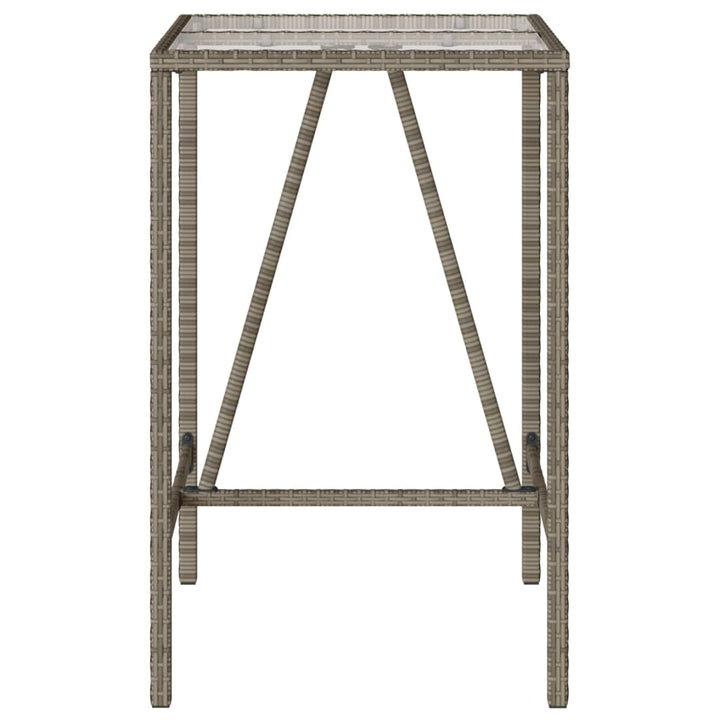 barbord til haven 70x70x110 cm polyrattan grå