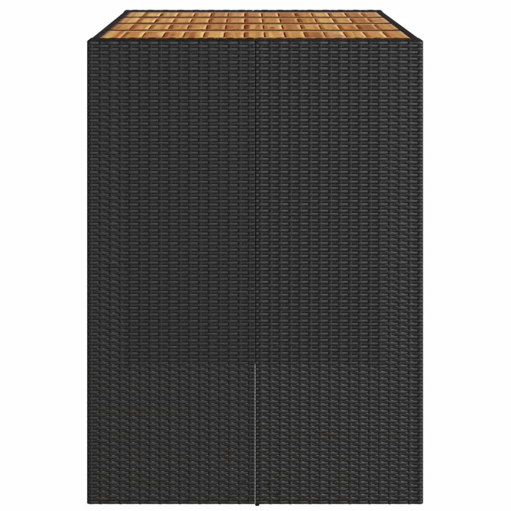 barbord til haven 145x80x110 cm akacietop polyrattan sort