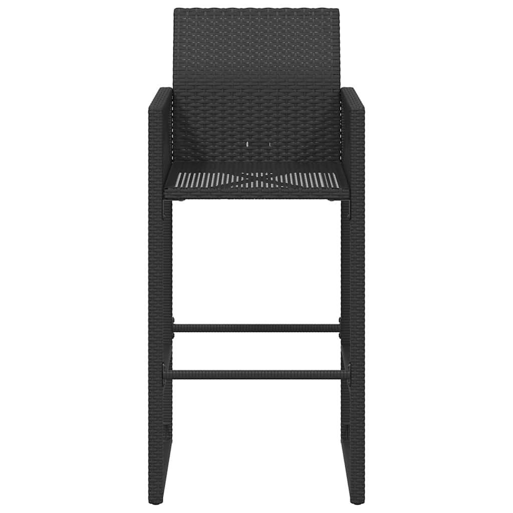 udendørs barstole 2 stk. polyrattan sort