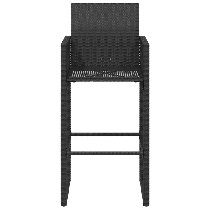 udendørs barstole 2 stk. polyrattan sort