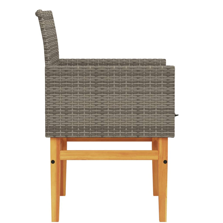 havestole 2 stk. med hynder polyrattan og massivt træ grå