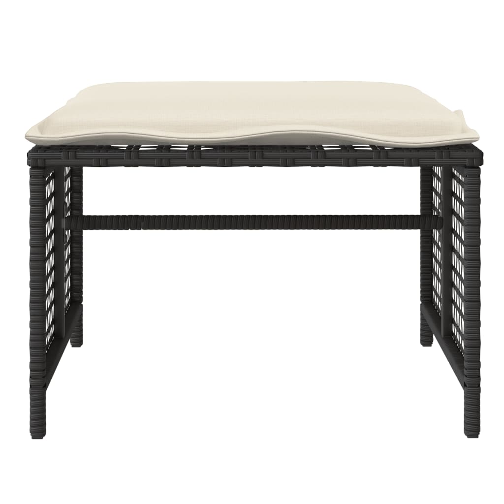 sofasæt til haven 4 dele med hynder polyrattan og glas sort