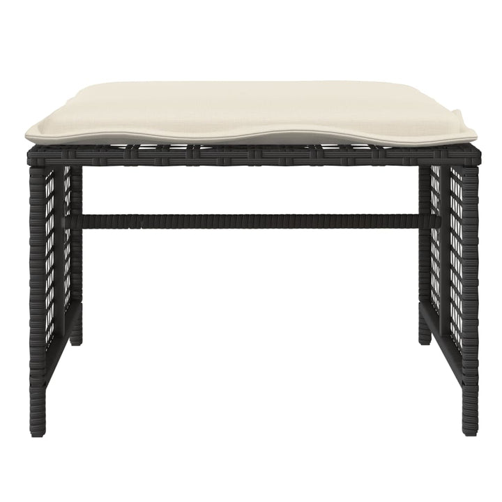 sofasæt til haven 4 dele med hynder polyrattan og glas sort