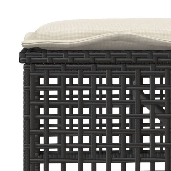 sofasæt til haven 4 dele med hynder polyrattan og glas sort