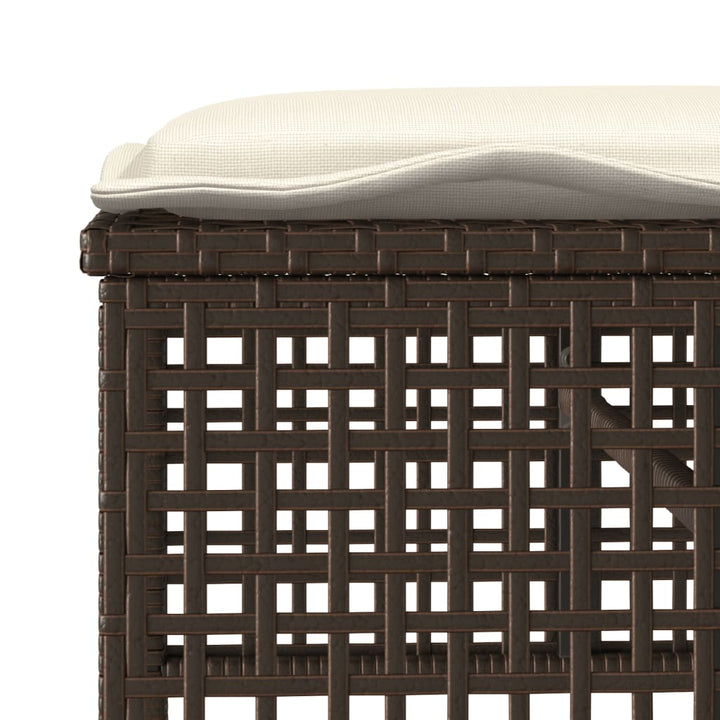 sofasæt til haven 4 dele med hynder polyrattan og glas brun