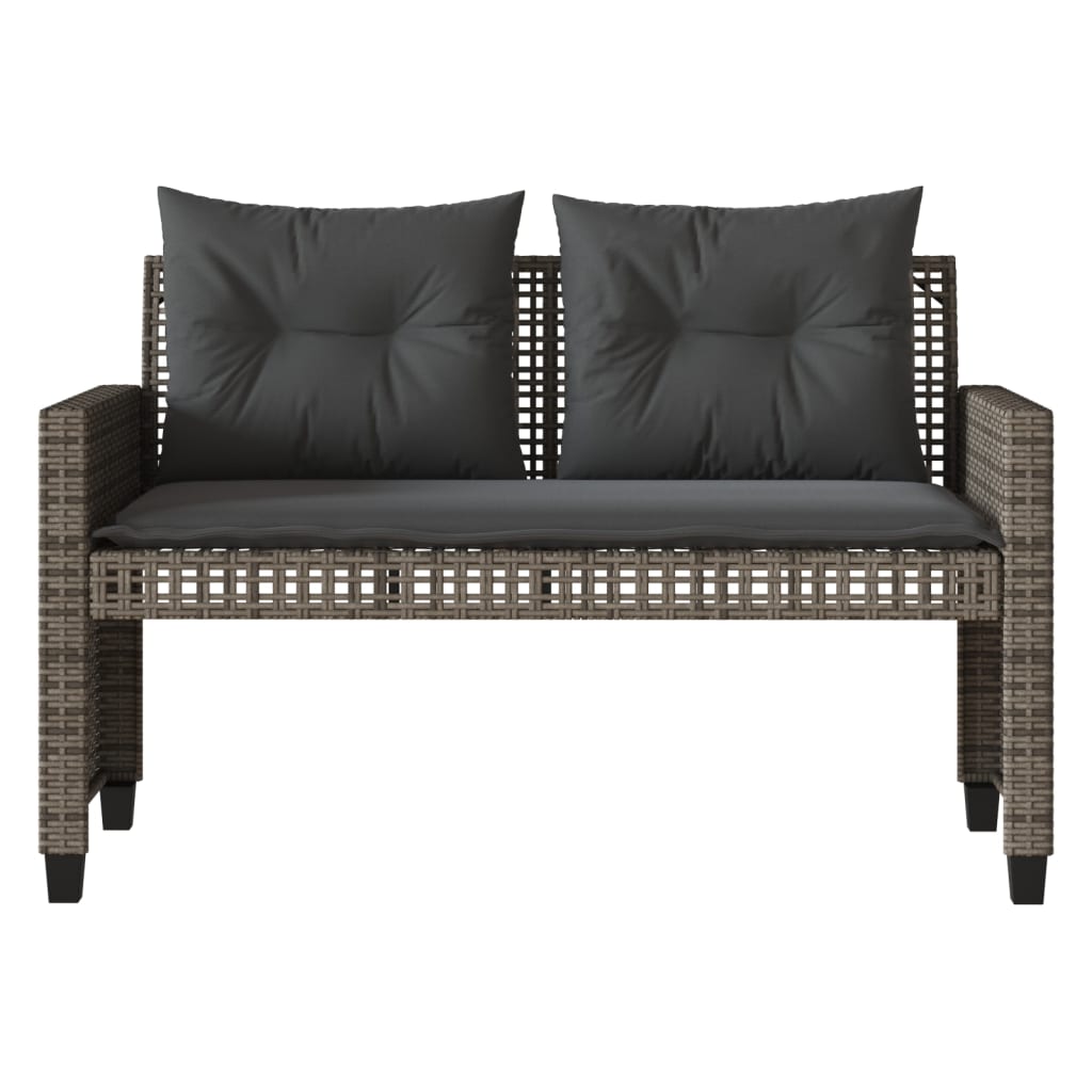 sofasæt til haven 4 dele med hynder polyrattan og glas grå