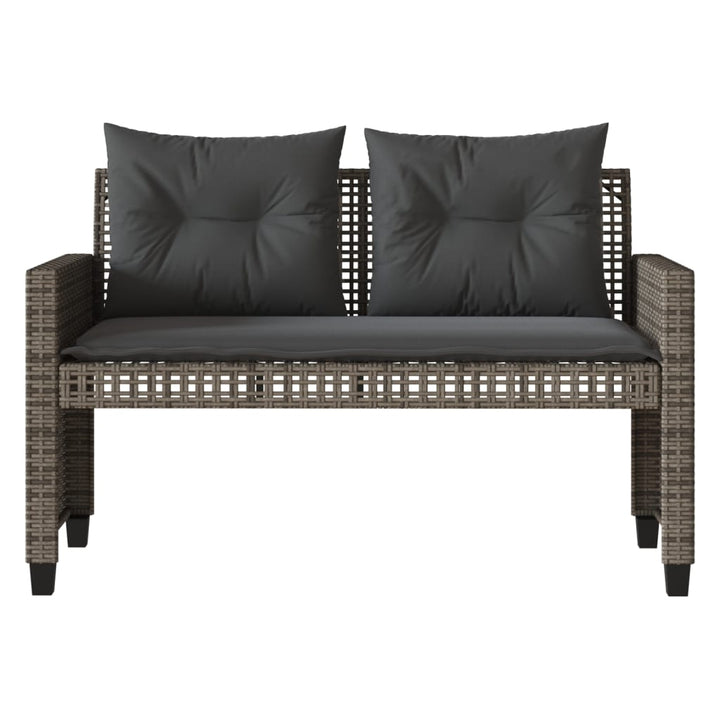sofasæt til haven 4 dele med hynder polyrattan og glas grå