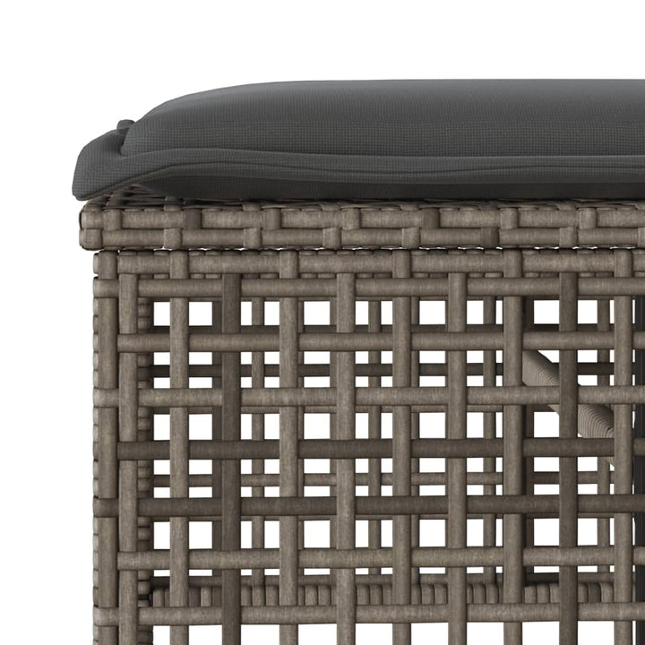 sofasæt til haven 4 dele med hynder polyrattan og glas grå