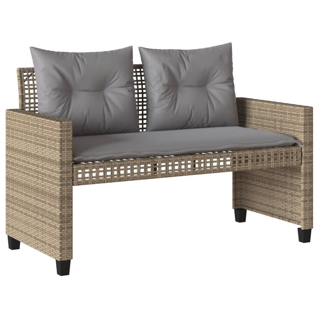 sofasæt til haven 4 dele med hynder polyrattan og glas beige