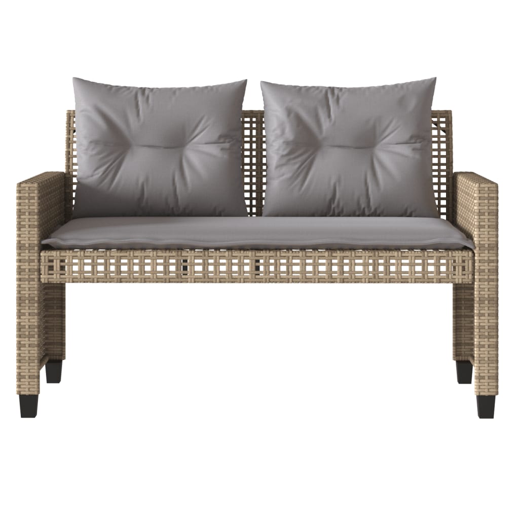 sofasæt til haven 4 dele med hynder polyrattan og glas beige