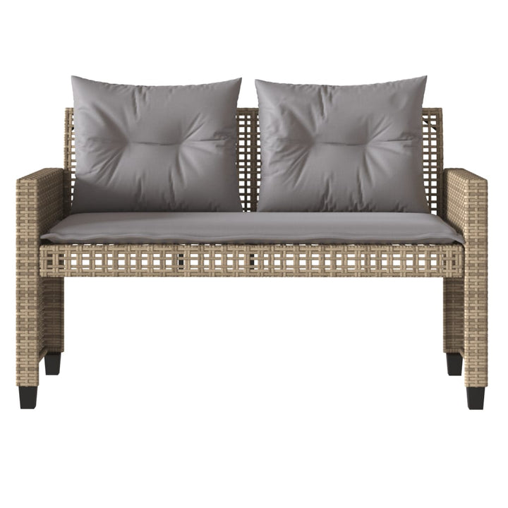 sofasæt til haven 4 dele med hynder polyrattan og glas beige