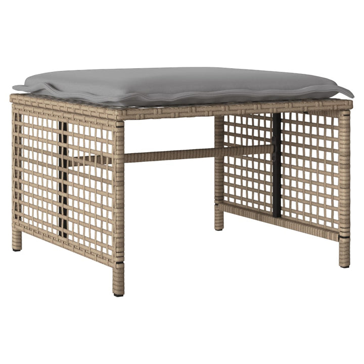 sofasæt til haven 4 dele med hynder polyrattan og glas beige