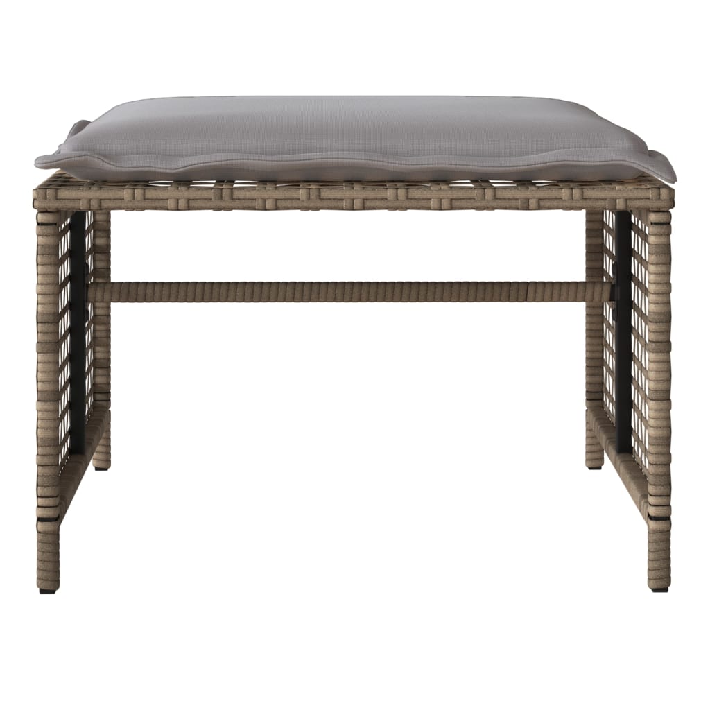 sofasæt til haven 4 dele med hynder polyrattan og glas beige