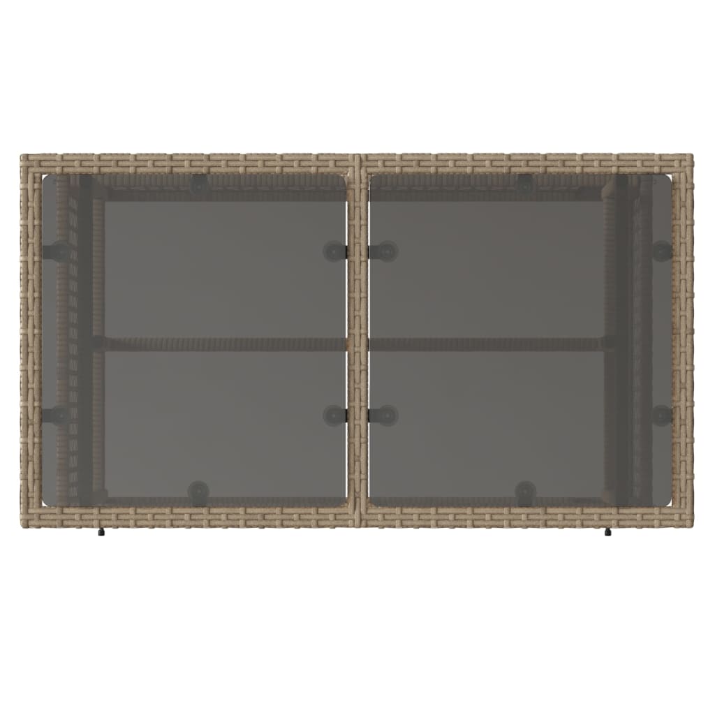 sofasæt til haven 4 dele med hynder polyrattan og glas beige