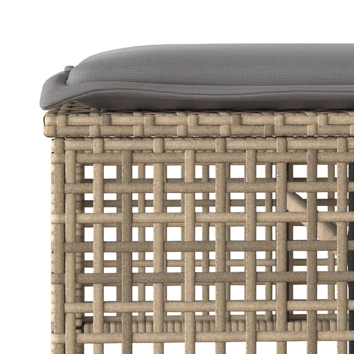 sofasæt til haven 4 dele med hynder polyrattan og glas beige