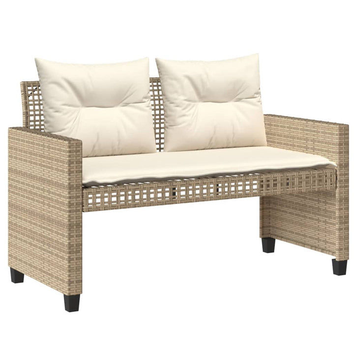 sofasæt til haven 4 dele med hynder polyrattan og glas beige