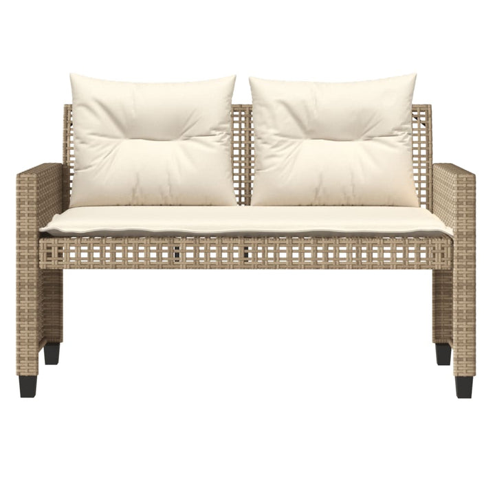 sofasæt til haven 4 dele med hynder polyrattan og glas beige