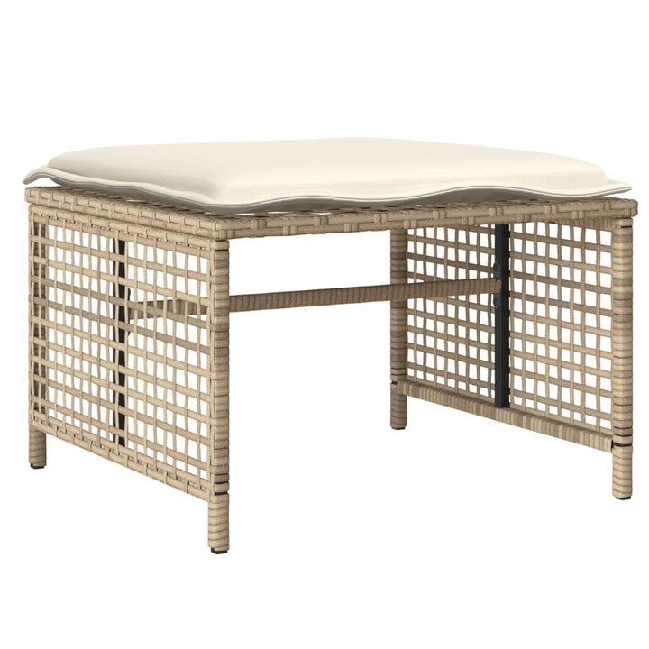 sofasæt til haven 4 dele med hynder polyrattan og glas beige
