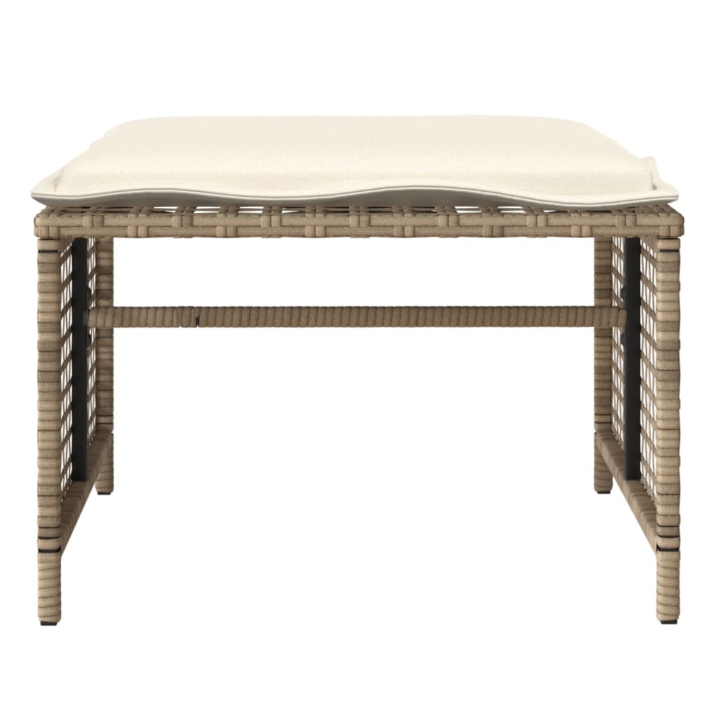sofasæt til haven 4 dele med hynder polyrattan og glas beige