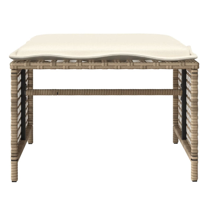 sofasæt til haven 4 dele med hynder polyrattan og glas beige