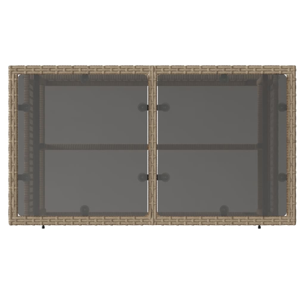 sofasæt til haven 4 dele med hynder polyrattan og glas beige