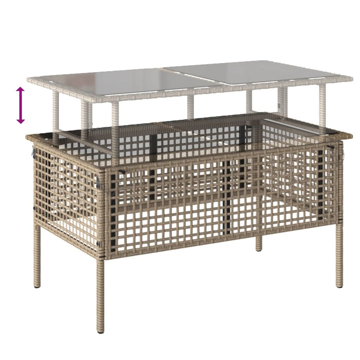 sofasæt til haven 4 dele med hynder polyrattan og glas beige