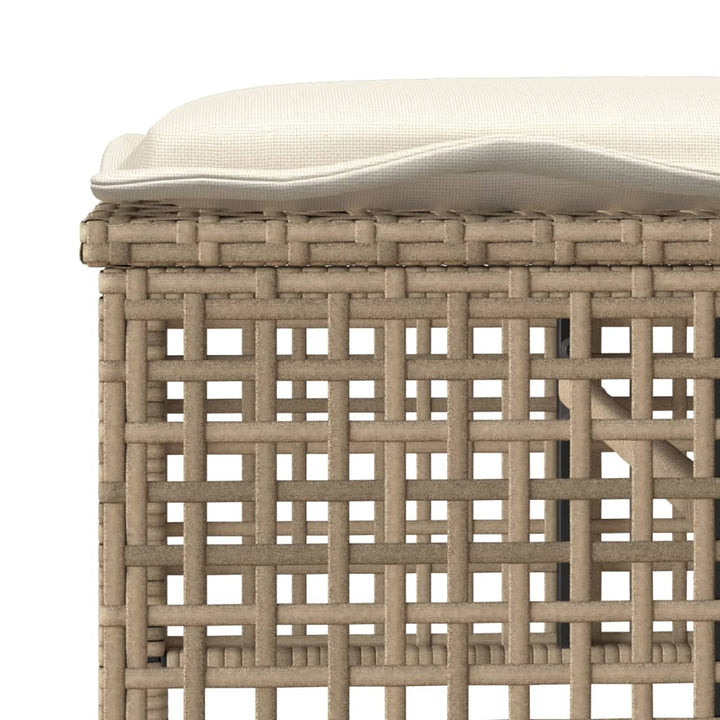sofasæt til haven 4 dele med hynder polyrattan og glas beige