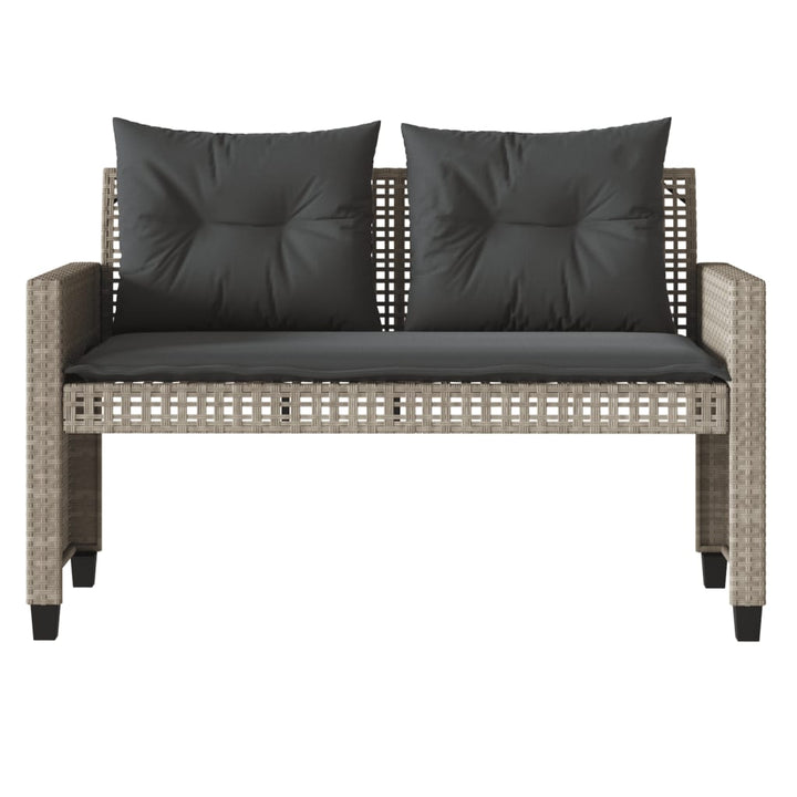sofasæt til haven 4 dele med hynder polyrattan og glas lysegrå
