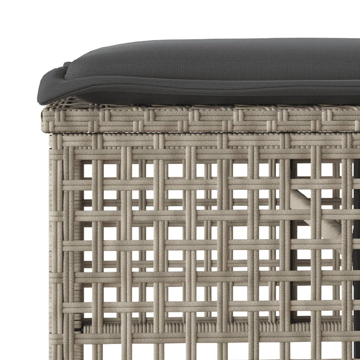 sofasæt til haven 4 dele med hynder polyrattan og glas lysegrå