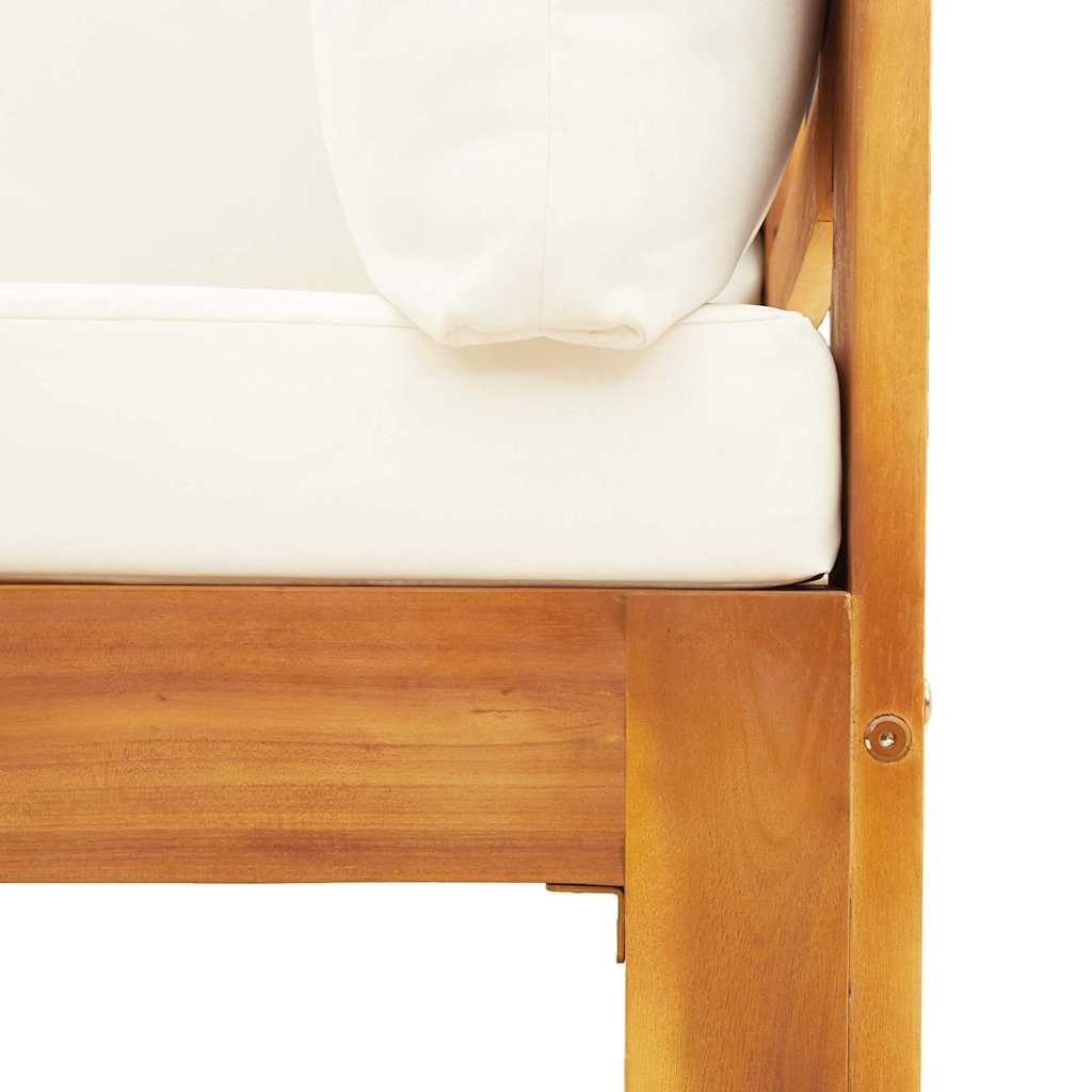 hjørnemodul til havesofa med hynder massivt akacietræ