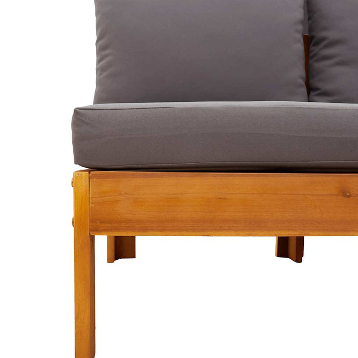 2-personers havesofa med hynder massivt akacietræ