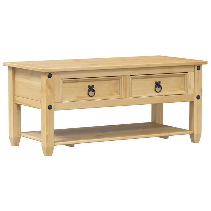 sofabord med skuffer Corona 100x48x45 cm massivt fyrretræ