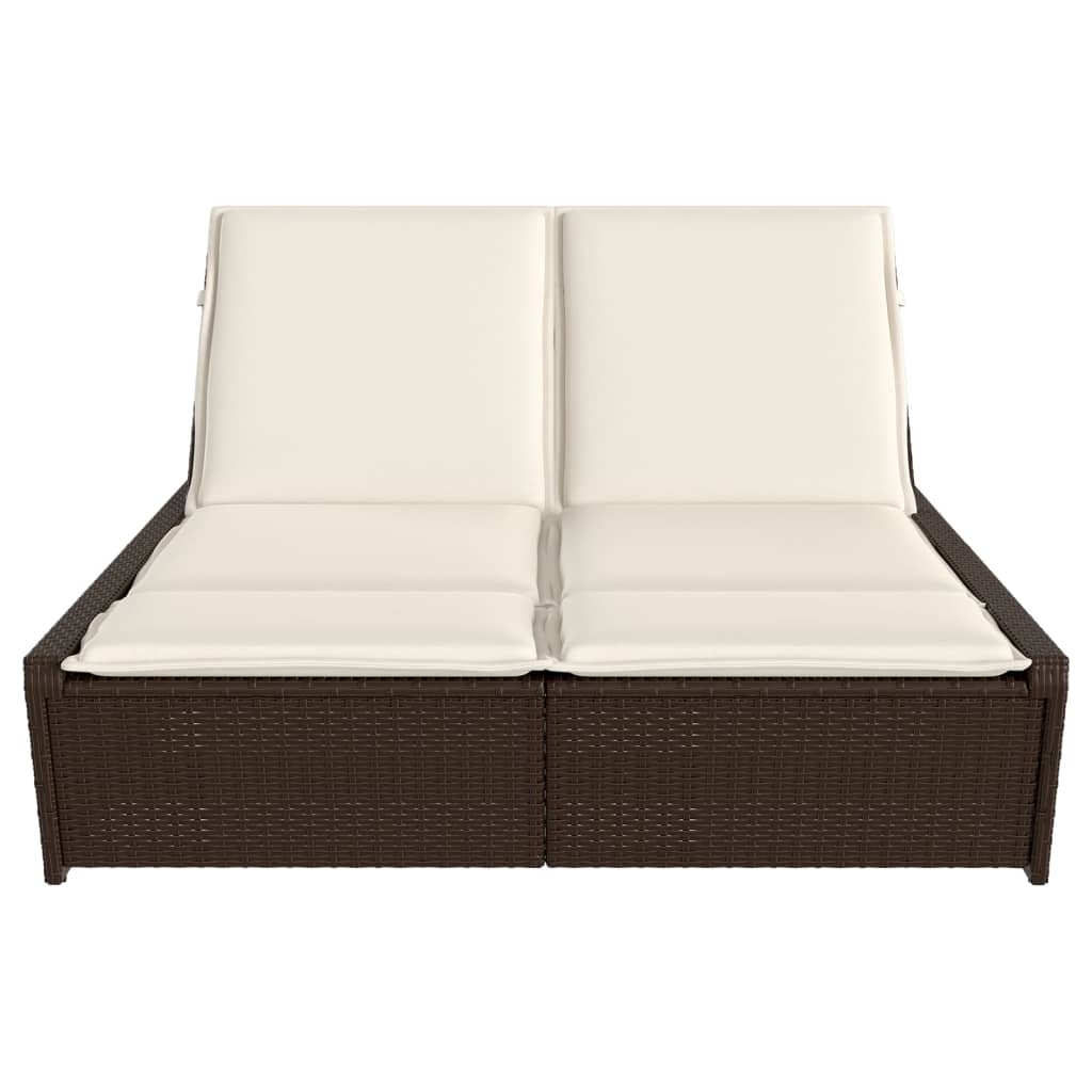 solseng med hynder polyrattan brun