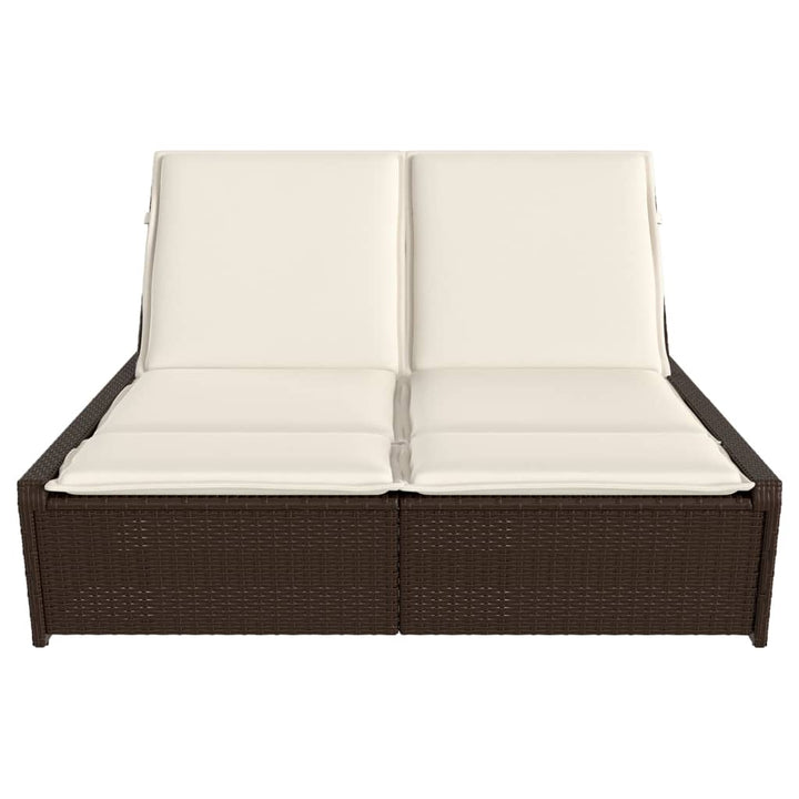 solseng med hynder polyrattan brun