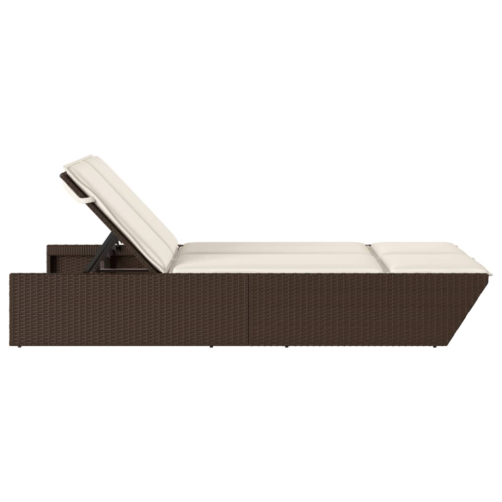 solseng med hynder polyrattan brun