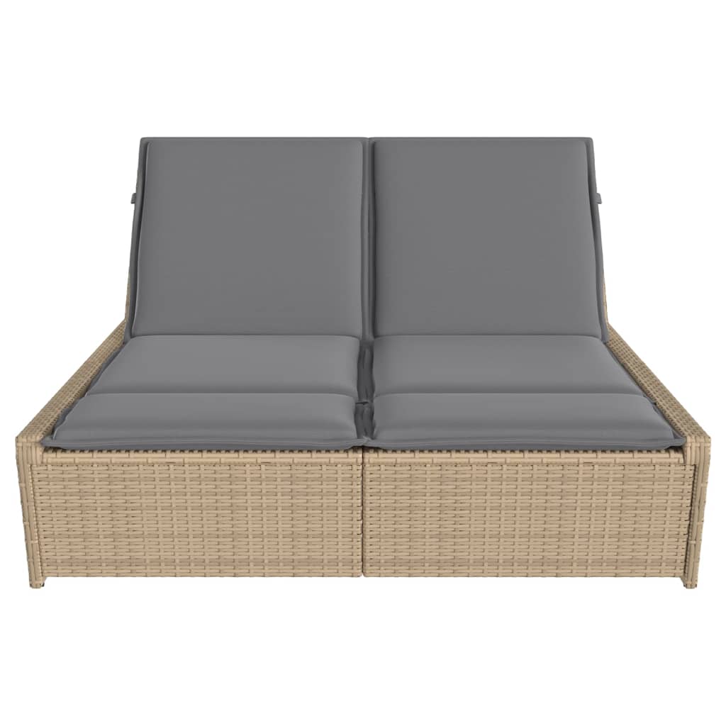 solseng med hynder polyrattan beige