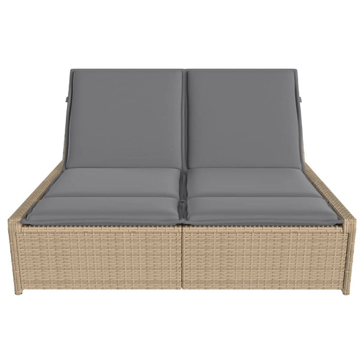 solseng med hynder polyrattan beige