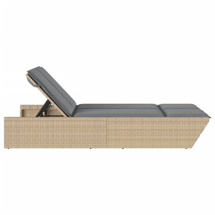 solseng med hynder polyrattan beige