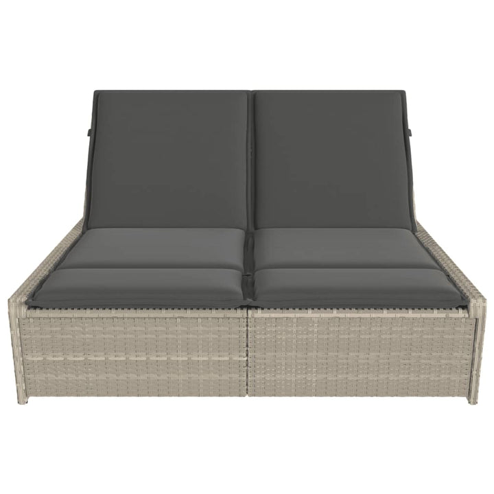 solseng med hynder polyrattan lysegrå