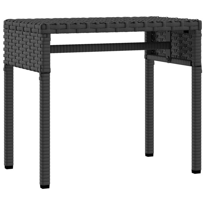 liggestol med baldakin og bord polyrattan sort