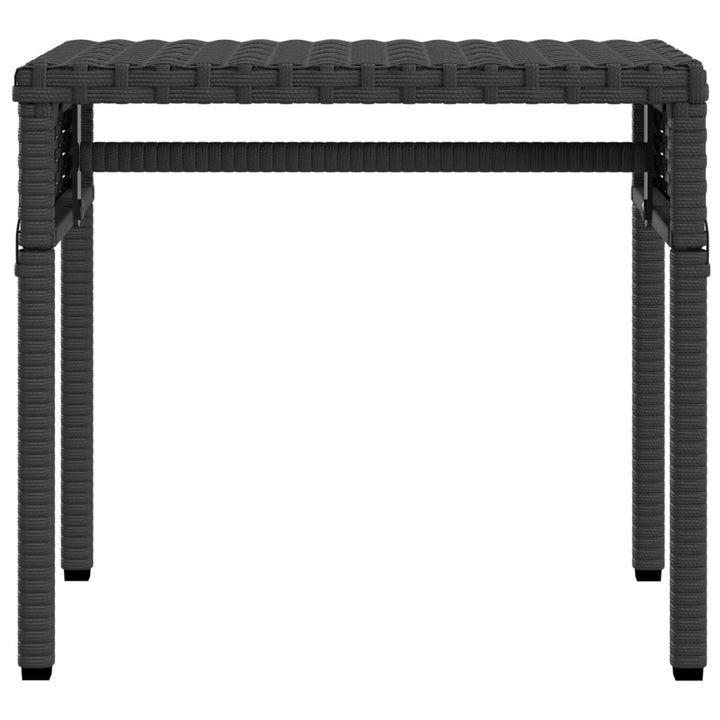 liggestol med baldakin og bord polyrattan sort