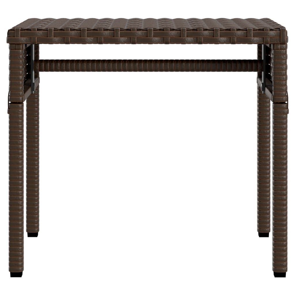 liggestol med baldakin og bord polyrattan brun
