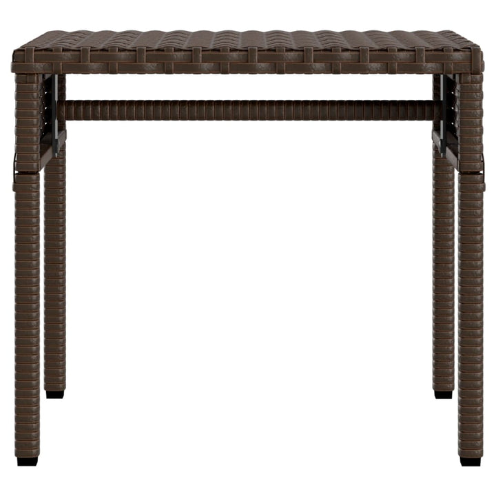 liggestol med baldakin og bord polyrattan brun