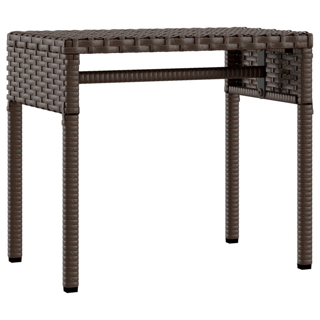 liggestol med baldakin og bord polyrattan brun