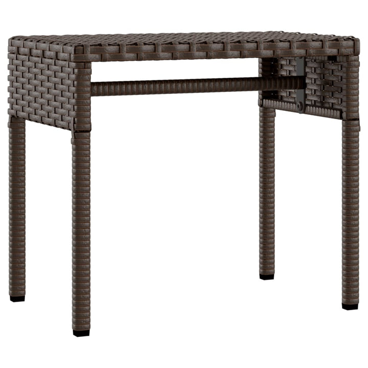 liggestol med baldakin og bord polyrattan brun