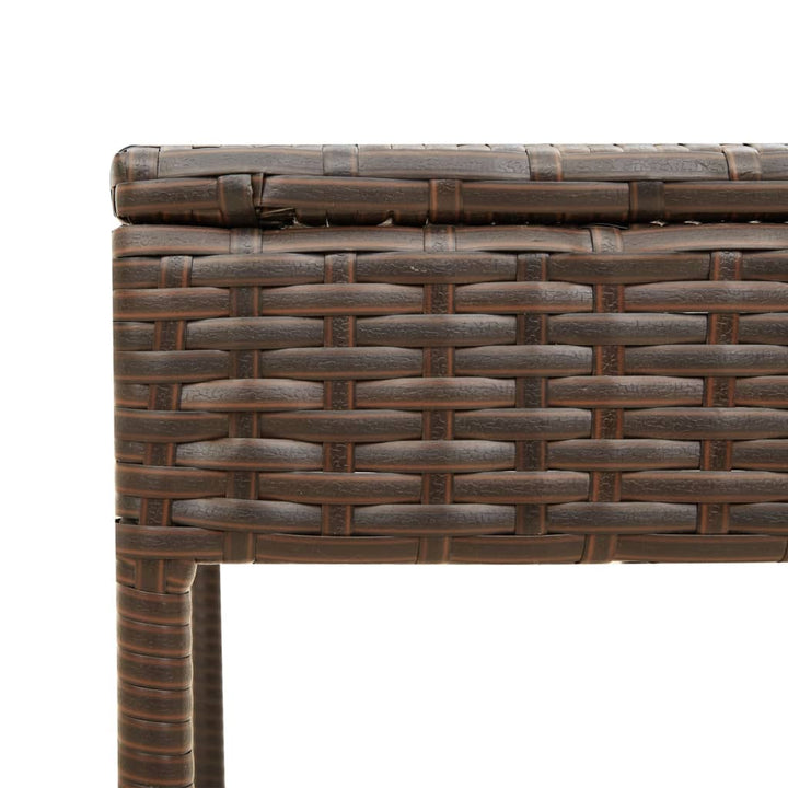 liggestol med baldakin og bord polyrattan brun